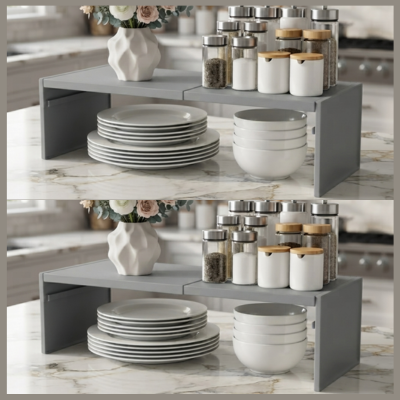 étagère de cuisine variante en gris deux pièces