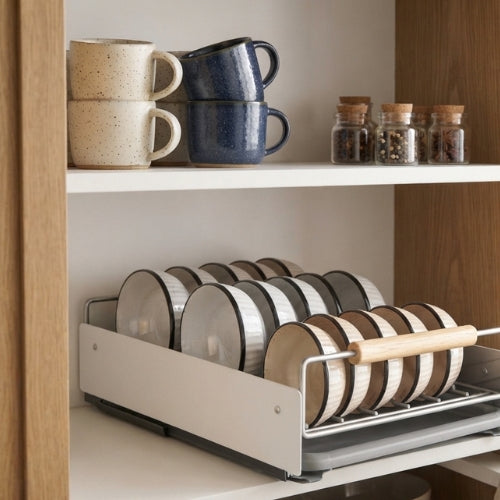 tiroir coulissant cuisine organisation maximale pour bols