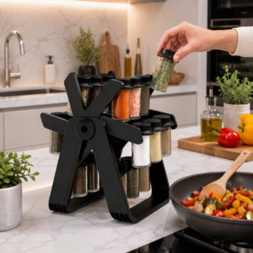 carrousel pour epices utilisé pour assaisonner des légumes en poêlée