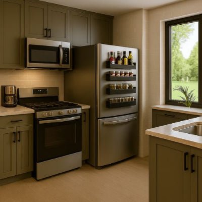 cuisine chic cuisine étagères sur frigo