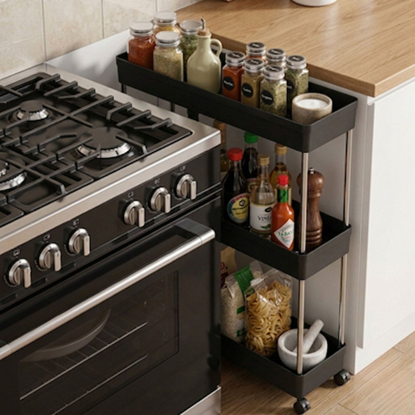 desserte pour mini espaces noire