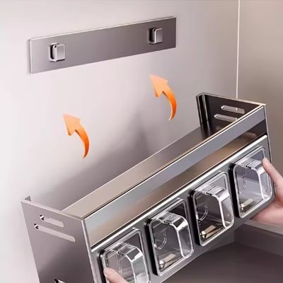 Étagère à épices fixation au mur sans perçage 