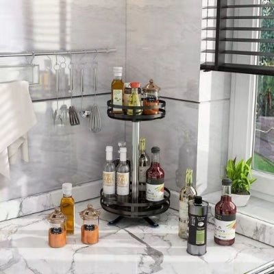 étagère à épices compacte comptoir cuisine lumineuse bouteilles décorations