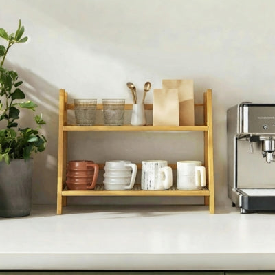 etagere cuisine bois rangement tasses sacs à café accès rapide