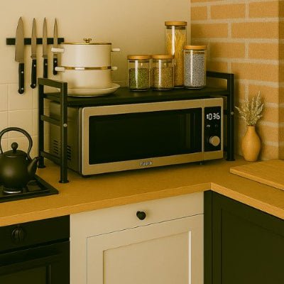 petite cuisine étagère cuisine rangement efficace dessus sa tablette