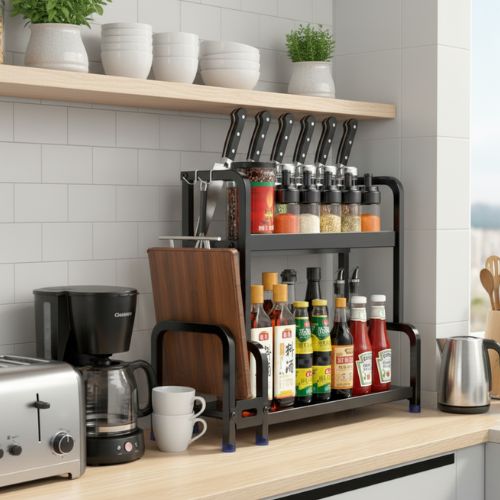 étagère cuisine rangement plan de travaille avec toaster caftière