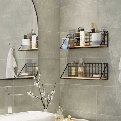 Des etagere murales noires parfaites pour le rangement de salle de bain