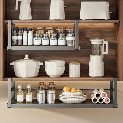 etagere de rangement cuisine dans placard ouvert bon rangement