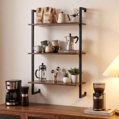 étagère murale cuisine pour organiser le coin café