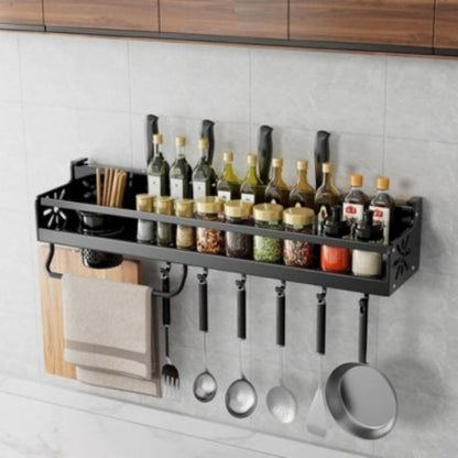 etagère murale pour cuisine avec couteaux bouteilles planche et ustensiles