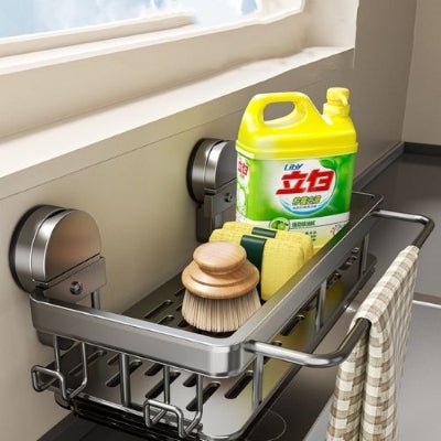 presentation avec torchon brosse javel etagere pour cuisine