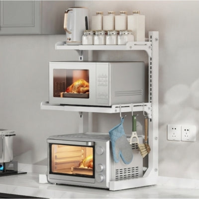 etagere pour micro onde blanche varainte avec trois niveaux