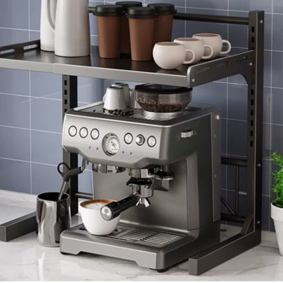 etagere pour micro onde vue de profil avec plateau extensible