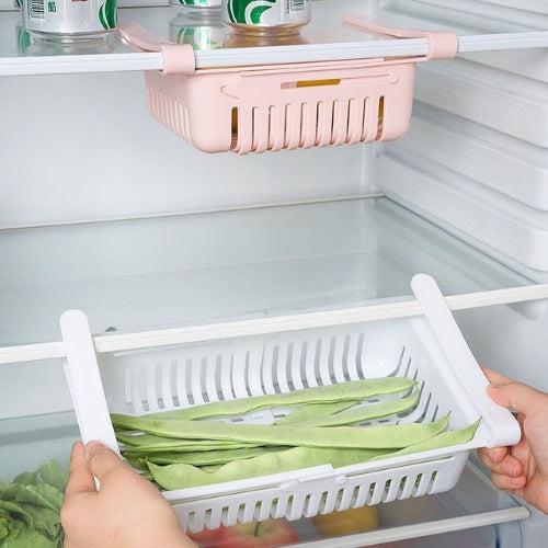 panier coulissant cuisine blanc extensible à 50 pour cent