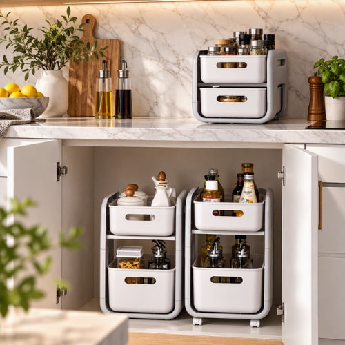 panier coulissant cuisine dans une cuisine très moderne