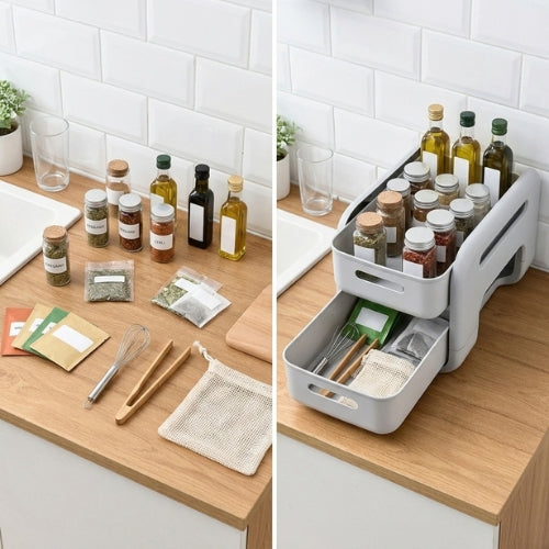 panier coulissant cuisine double niveau organisation et rangement optimal