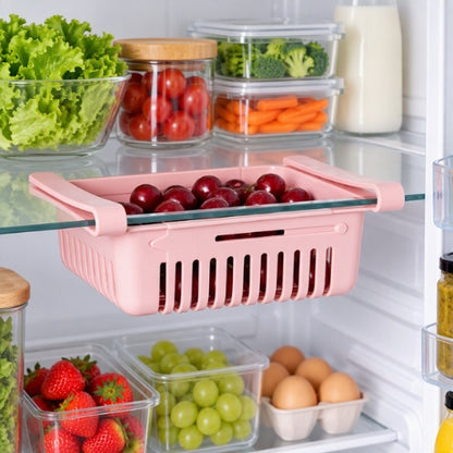 panier cuisine coulissant modèle rose frigo bien rangé