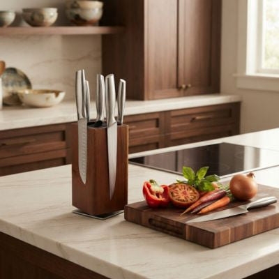 porte couteaux cuisine bois magnétique couteaux sur ses côtés