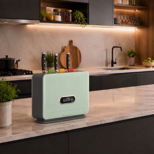 porte couteaux cuisine intelligent intégré dans un espace de cuisine