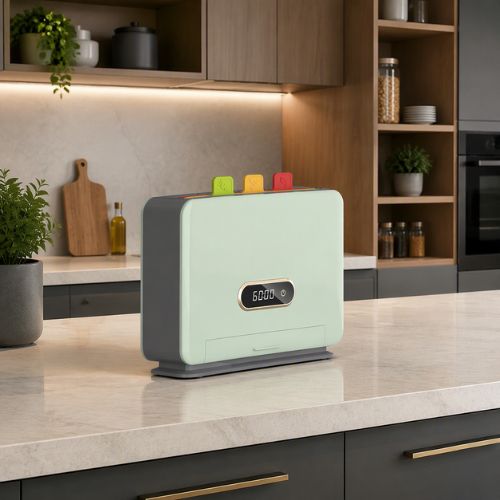 porte couteaux cuisine vert clair modèle avec trois planches