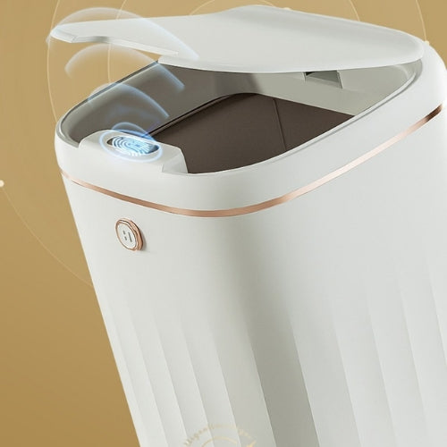 Poubelle automatique capteur intelligent détails dorés luxueux