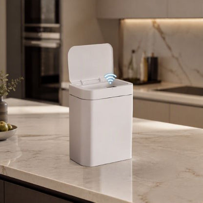 poubelle cuisine ouverte sur plan travail avec signal ouverture automatique