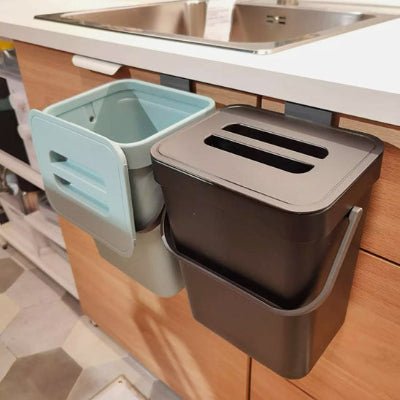 meilleure séparation déchets poubelle sous évier double bleue noire