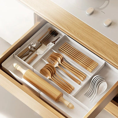 range couverts blanc organisateur de tiroir cuisine