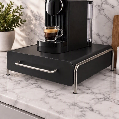 rangement cuisine coulissant en acier au carbone grand modèle noir