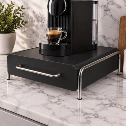 rangement cuisine coulissant en acier au carbone grand modèle noir
