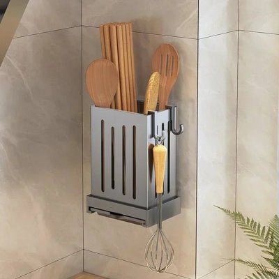 ranger couvert gris ustensiles en bois
