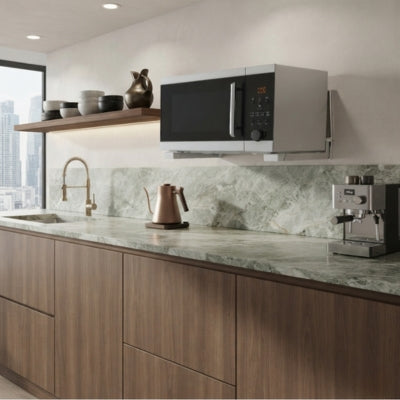 support micro onde cuisine moderne plan dégagé bon espace