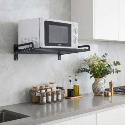 support micro onde fixation murale en acier carbone