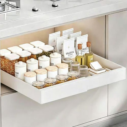 tiroir coulissant blanc sans perçage extensible pour placard