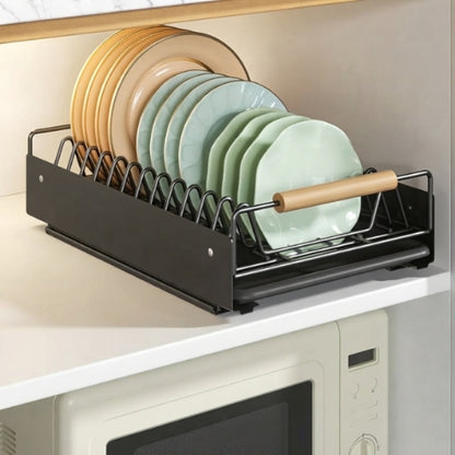 tiroir coulissant cuisine pour assiettes modèle gris acier inoxydable